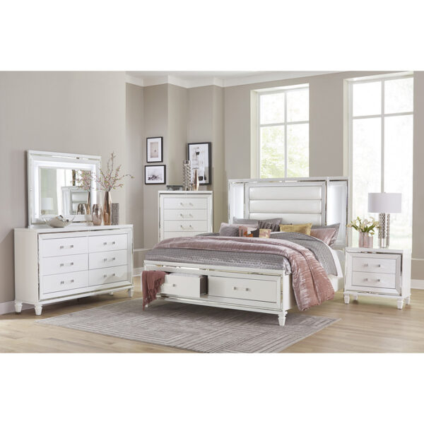1616WK-1EK* Eastern King Platform Bed with LED Lighting and Footboard Storage